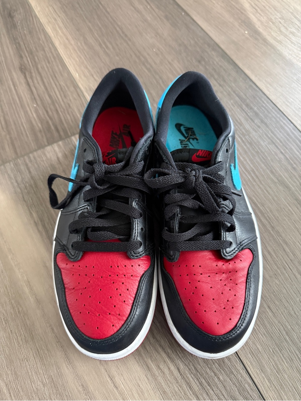 Nike Women’s Air Jordan Low-Top Sneakers in Red, Black & Blue-size 9.5